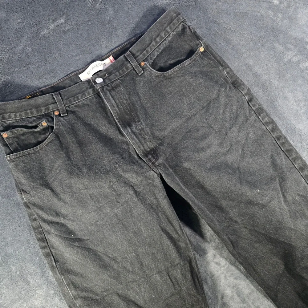 Levi's 550 Relaxed Fit Jeans Black Denim Pants‎ Classic Mens W40 L30 Mens 40x30